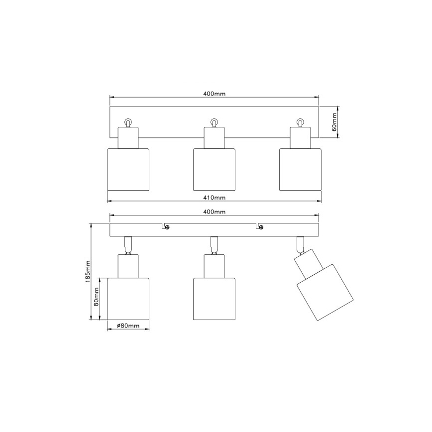 Globo - Lámpara de focos 3xE14/25W/230V