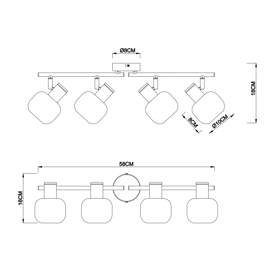 Globo 54303-4 - Foco PALLO 4xE14/40W/230V