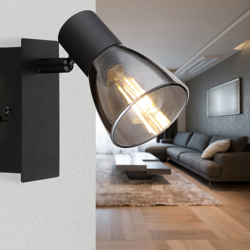 Globo - Lámpara de pared con foco 1xE14/40W/230V negra