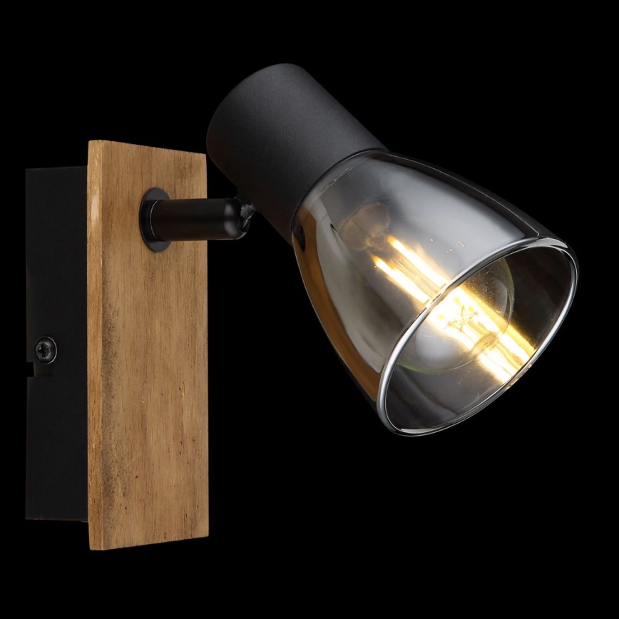 Globo - Foco de pared 1xE14/40W/230V negro/madera