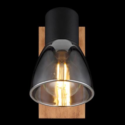 Globo - Foco de pared 1xE14/40W/230V negro/madera