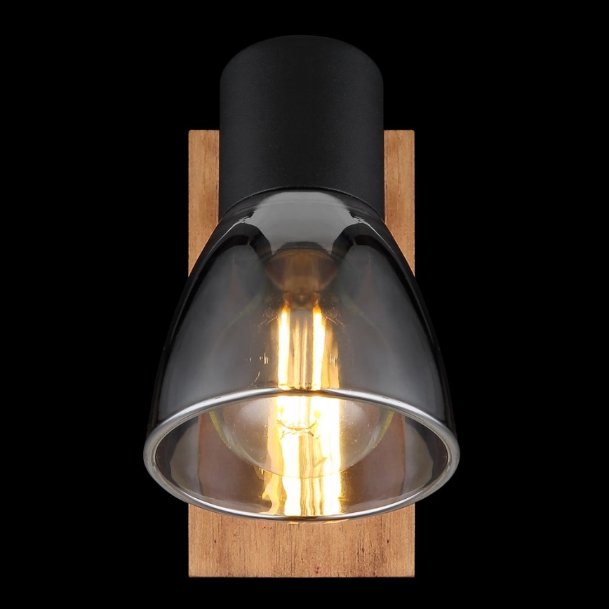 Globo - Foco de pared 1xE14/40W/230V negro/madera