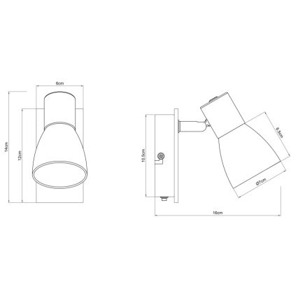 Globo - Foco de pared 1xE14/40W/230V negro/madera