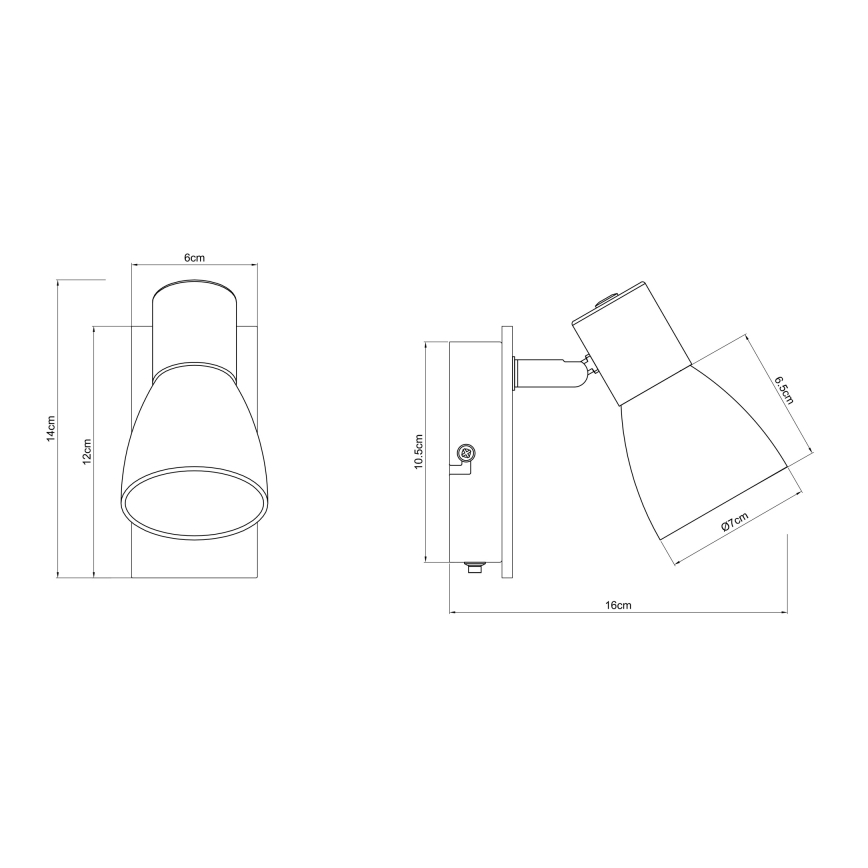 Globo - Foco de pared 1xE14/40W/230V negro/madera
