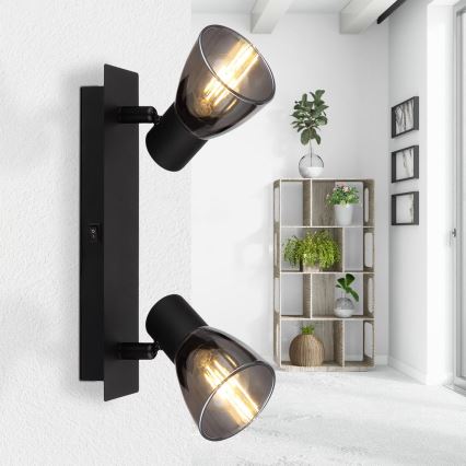 Globo - Foco de pared 2xE14/40W/230V negro