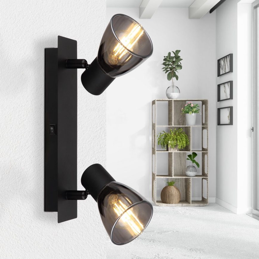Globo - Foco de pared 2xE14/40W/230V negro