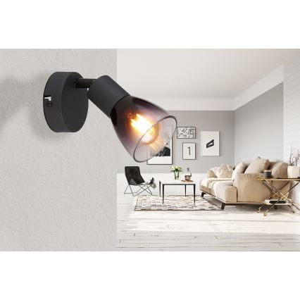 Globo - Foco de pared 1xE14/25W/230V negro