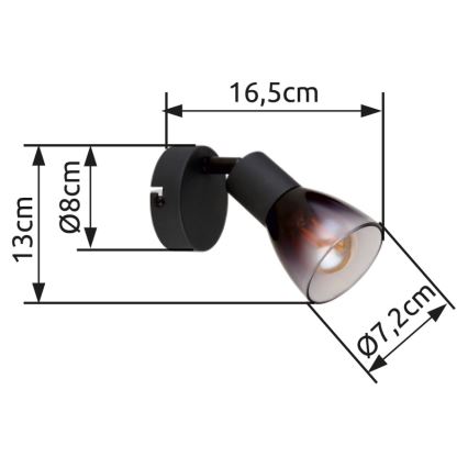 Globo - Foco de pared 1xE14/25W/230V negro