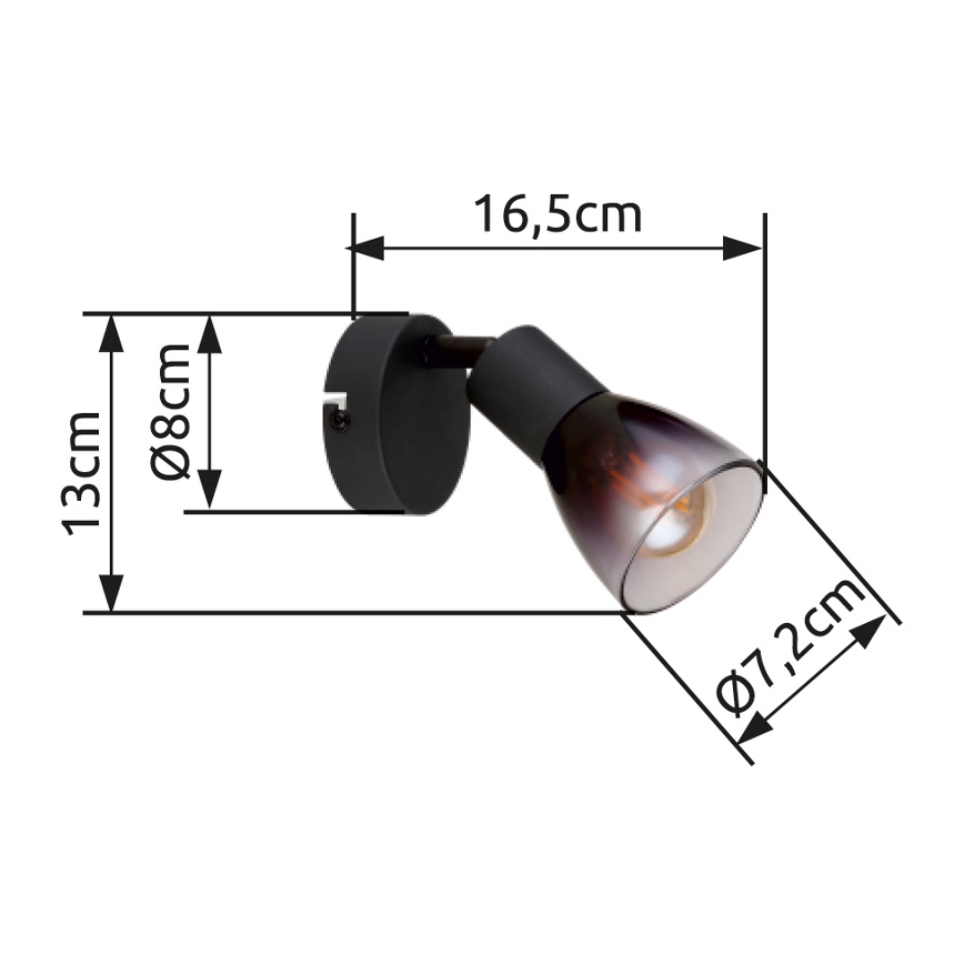 Globo - Foco de pared 1xE14/25W/230V negro