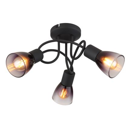 Globo - Lámpara de techo 3xE14/25W/230V negro