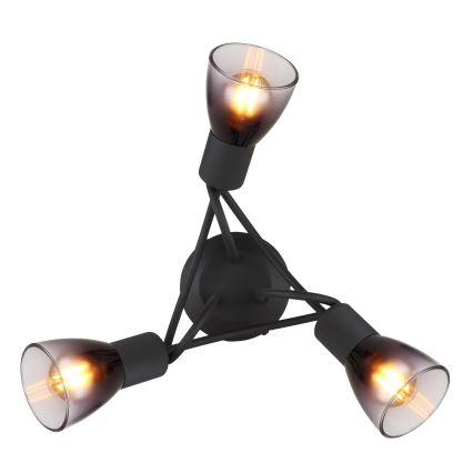 Globo - Lámpara de techo 3xE14/25W/230V negro