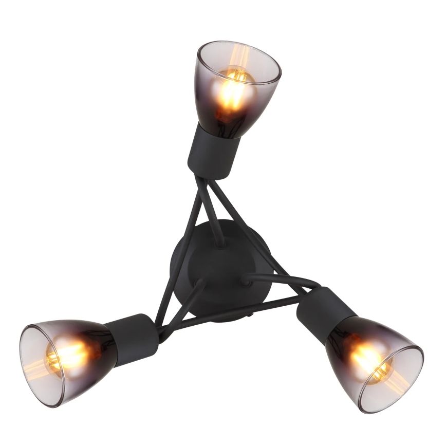 Globo - Lámpara de techo 3xE14/25W/230V negro