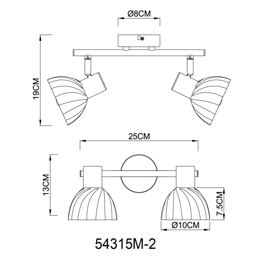 Globo - Foco 2xE14/40W/230V dorado