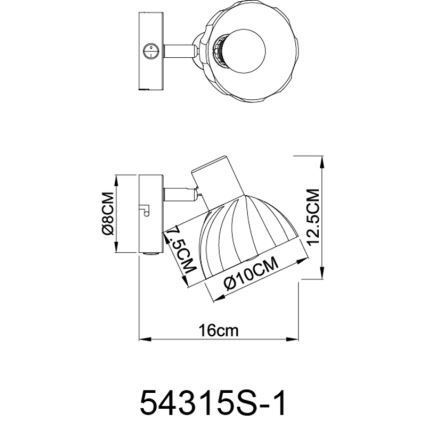 Globo - Foco de pared 1xE14/40W/230V negro