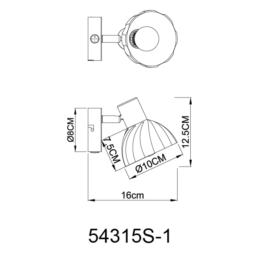 Globo - Foco de pared 1xE14/40W/230V negro