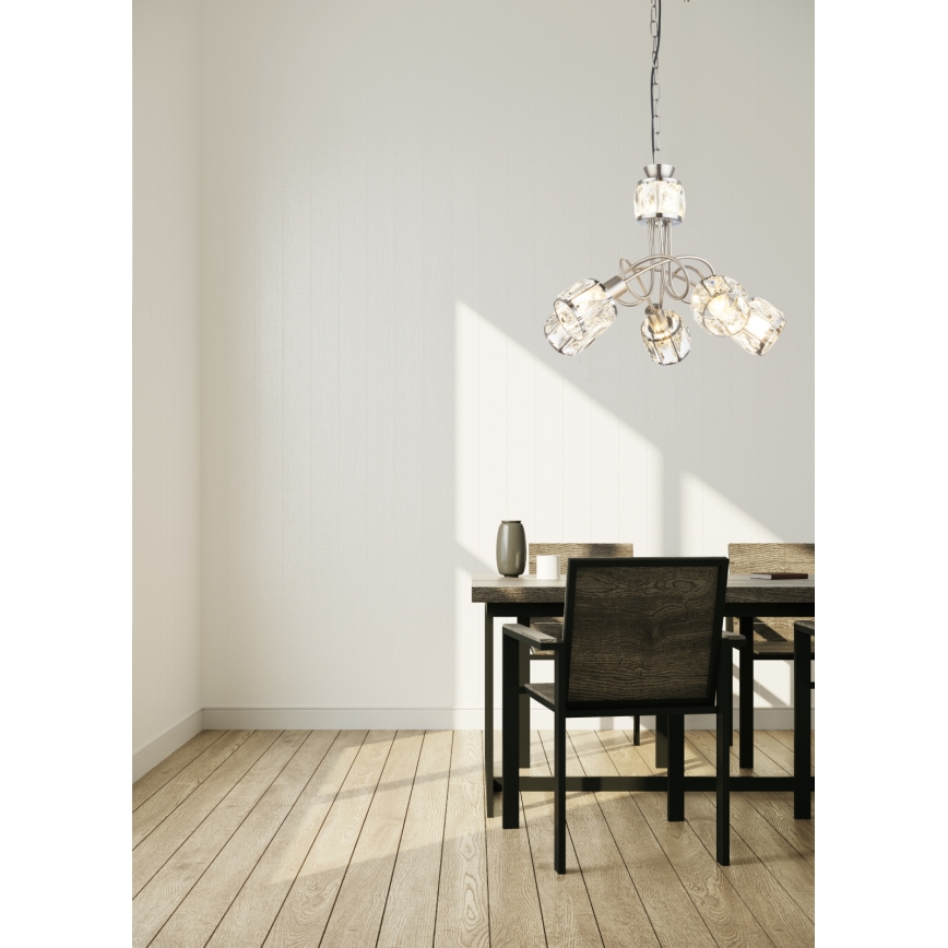 Globo - LED Lámpara colgante con cadena 5xE14/40W/230V + LED/5W