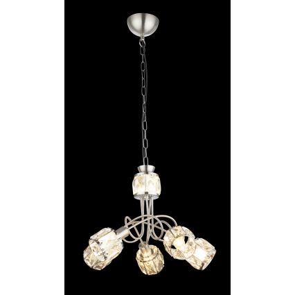 Globo - LED Lámpara colgante con cadena 5xE14/40W/230V + LED/5W