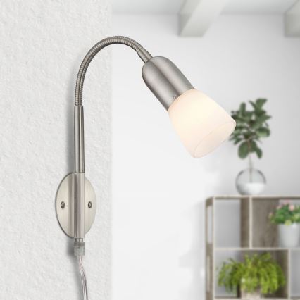 Globo - Lámpara flexible pequeña 1xE14/40W/230V cromo mate