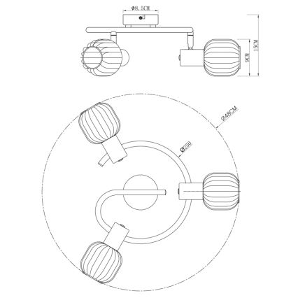 Globo 54801-3 - Foco AKIN 3xE14/40W/230V
