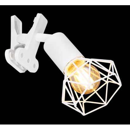 Globo - Aplique con clip 1xE14/40W/230V blanco