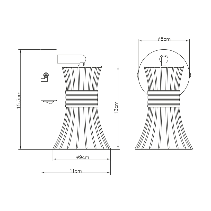 Globo 54814-1 - Foco de pared PURRA 1xE14/40W/230V