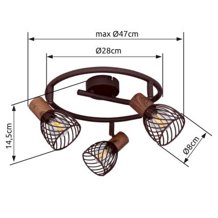 Globo 54817-3 - Foco ISABELLE 3xE14/40W/230V