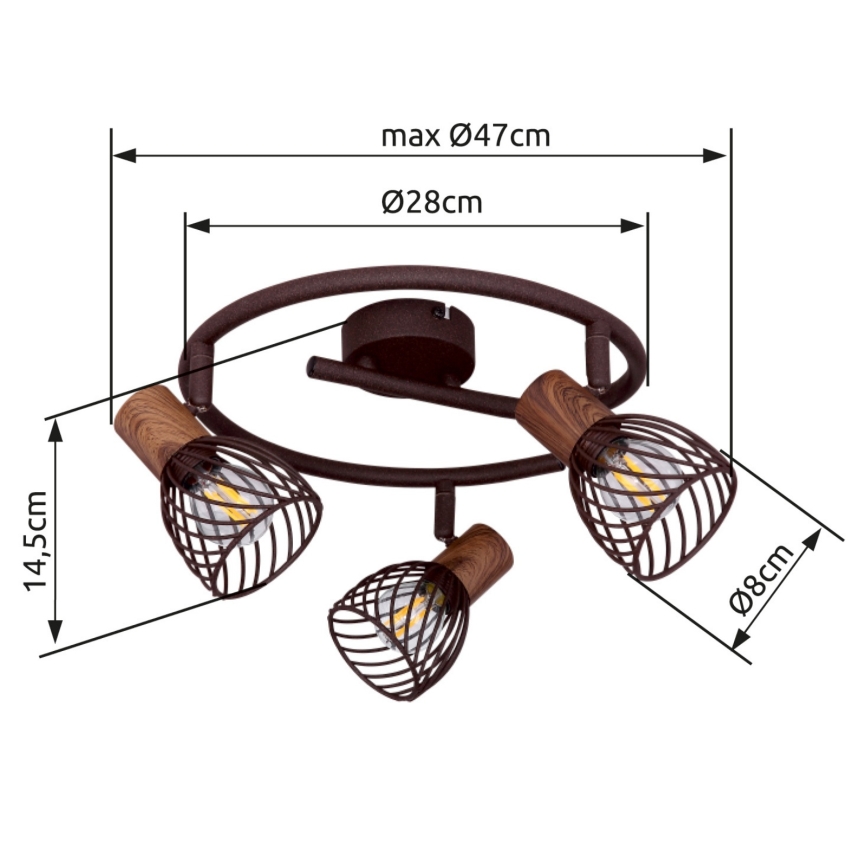 Globo 54817-3 - Foco ISABELLE 3xE14/40W/230V