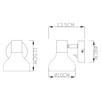GLOBO 54921-1 - Foco de pared LOTHAR 1xE14/40W/230V