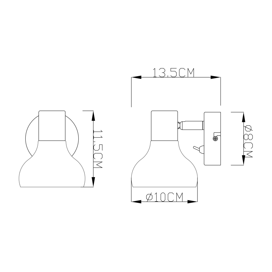 GLOBO 54921-1 - Foco de pared LOTHAR 1xE14/40W/230V