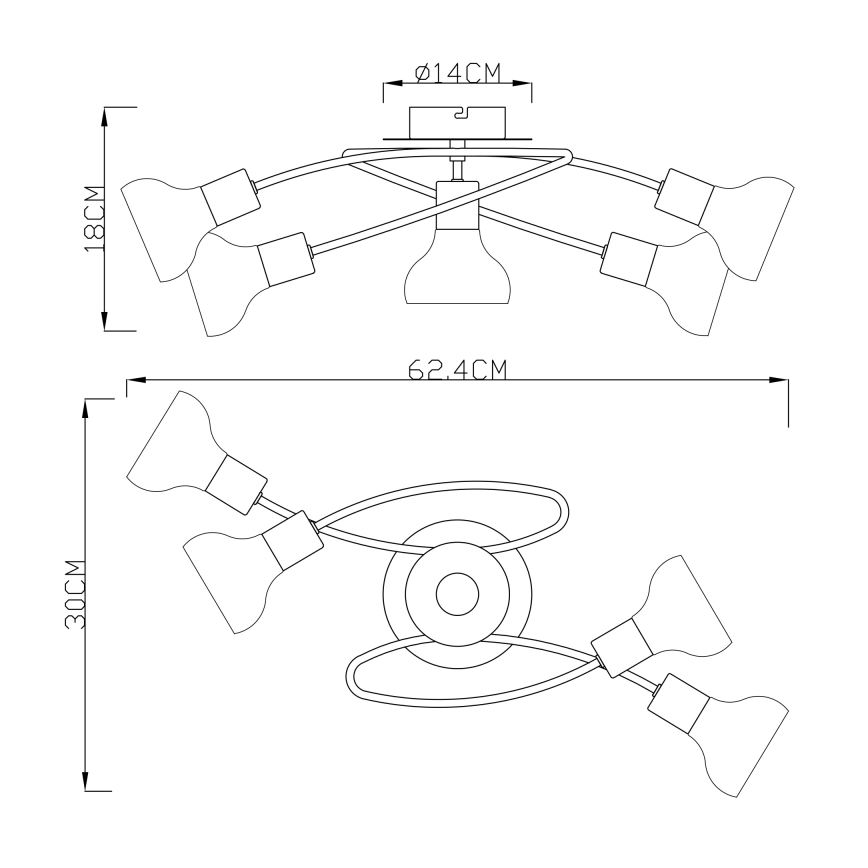 GLOBO 54921-5 - Lámpara de techo LOTHAR 5xE14/40W/230V