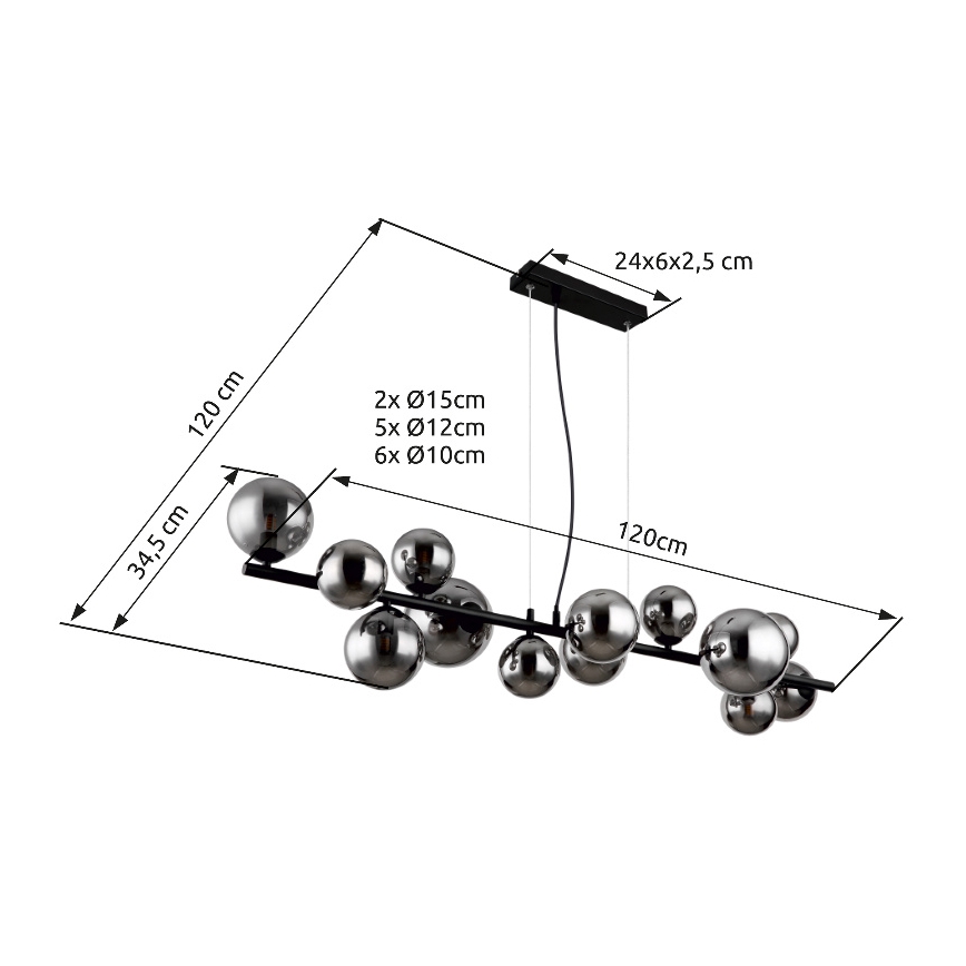 Globo - Lámpara LED colgante 13xG9/3,5W/230V ahumado/negro