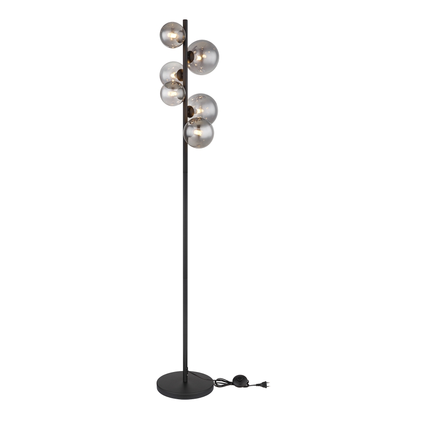 Globo - Lámpara LED de pie 6xG9/3,5W/230V ahumado/negro