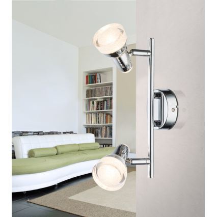 Globo - Foco LED 2xLED/4W/230V cromo brillante