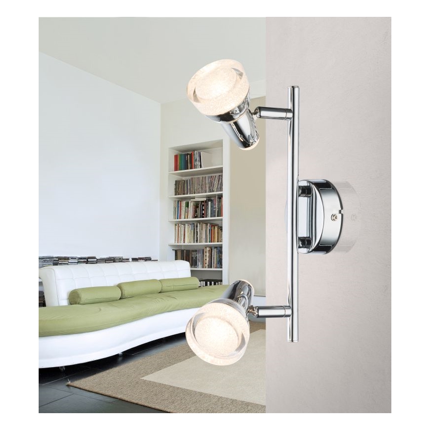 Globo - Foco LED 2xLED/4W/230V cromo brillante