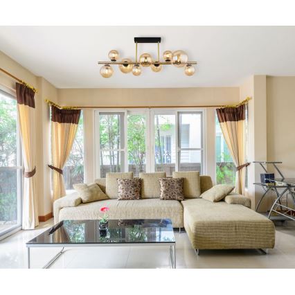 Globo - Lámpara colgante LED en barra 9xG9/3W/230V latón