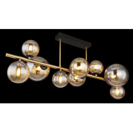 Globo - Lámpara colgante LED en barra 9xG9/3W/230V latón