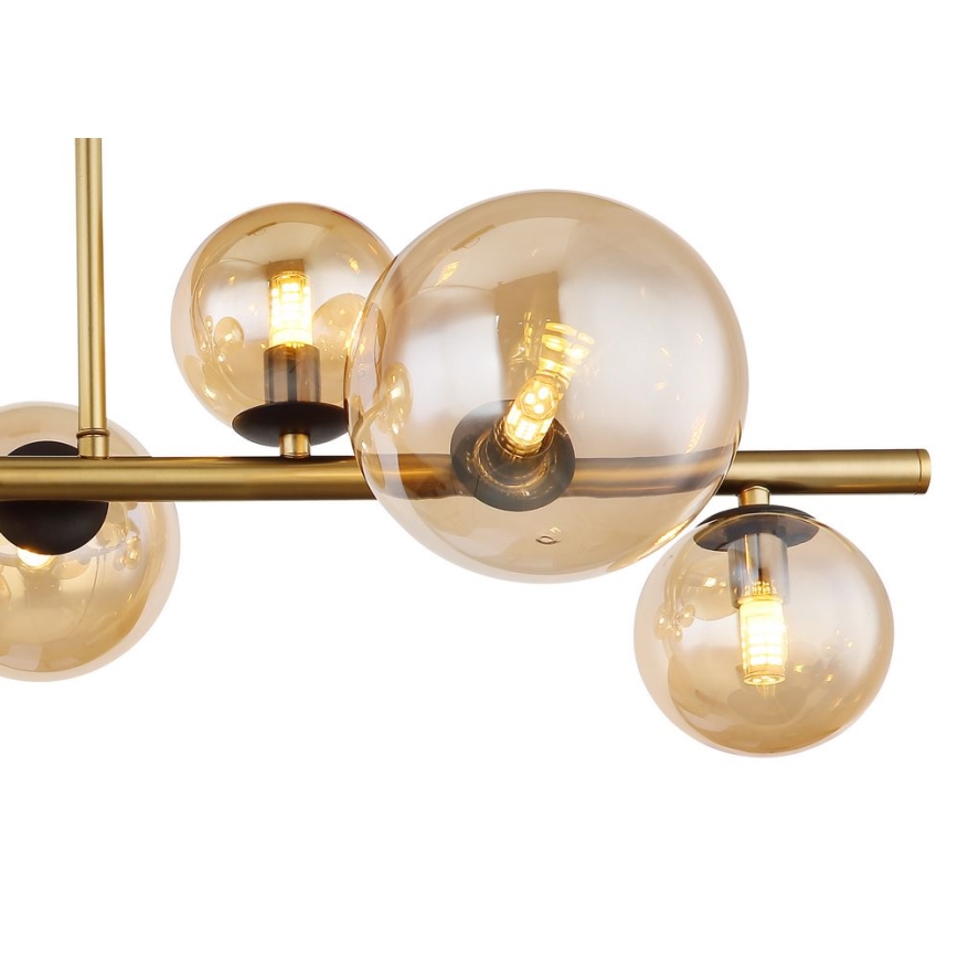 Globo - Lámpara colgante LED en barra 9xG9/3W/230V latón