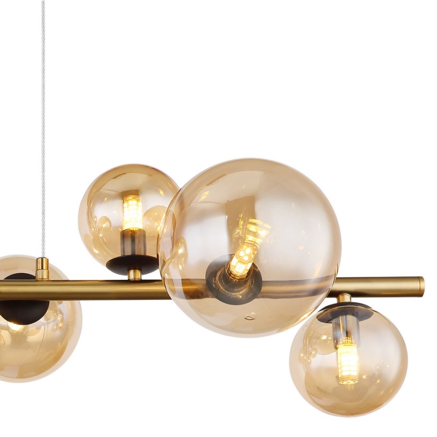 Globo - Lámpara LED colgante 9xG9/3W/230V latón