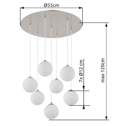 Globo - Lámpara LED colgante 7xG9/3,5W/230V blanco