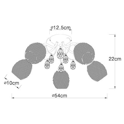 Globo - Lámpara de techo 5xE14/40W/230V