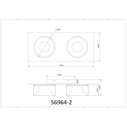Globo - Luminaria de techo LED/24W/230V 3000K 46x20 cm latón