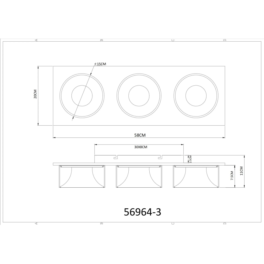 Globo - Lámpara de techo LED/24W/230V 3000K 58x20 cm latón