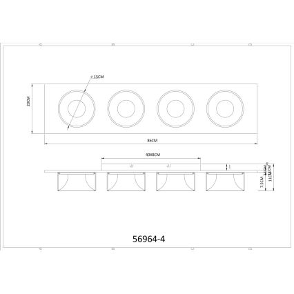 Globo - Luminaria de techo LED/40W/230V 3000K 86x20 cm latón