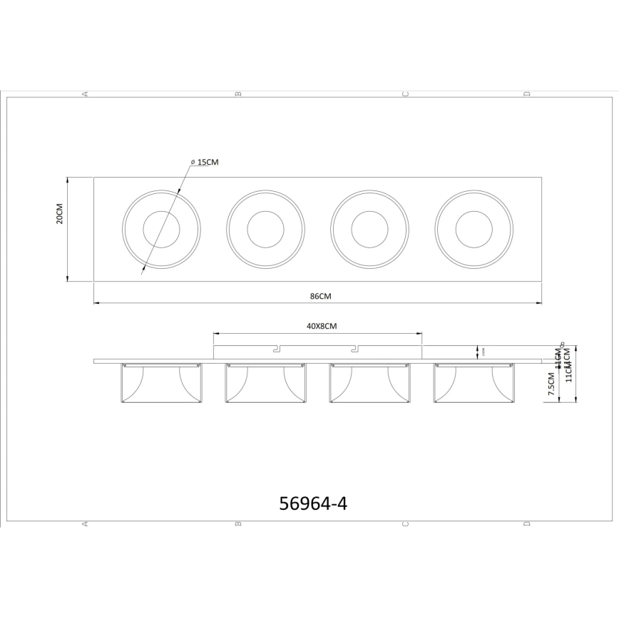 Globo - Luminaria de techo LED/40W/230V 3000K 86x20 cm latón