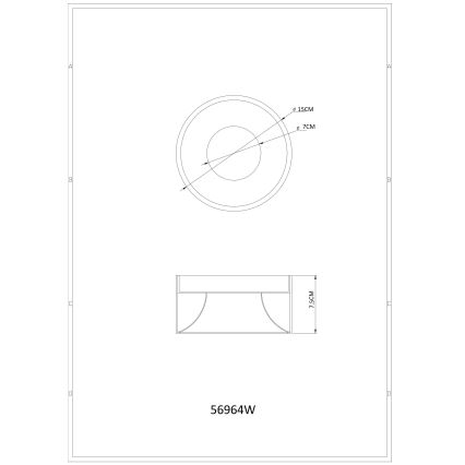 Globo - Plafón LED 12W 230V 3000K, Ø 15 cm, blanco