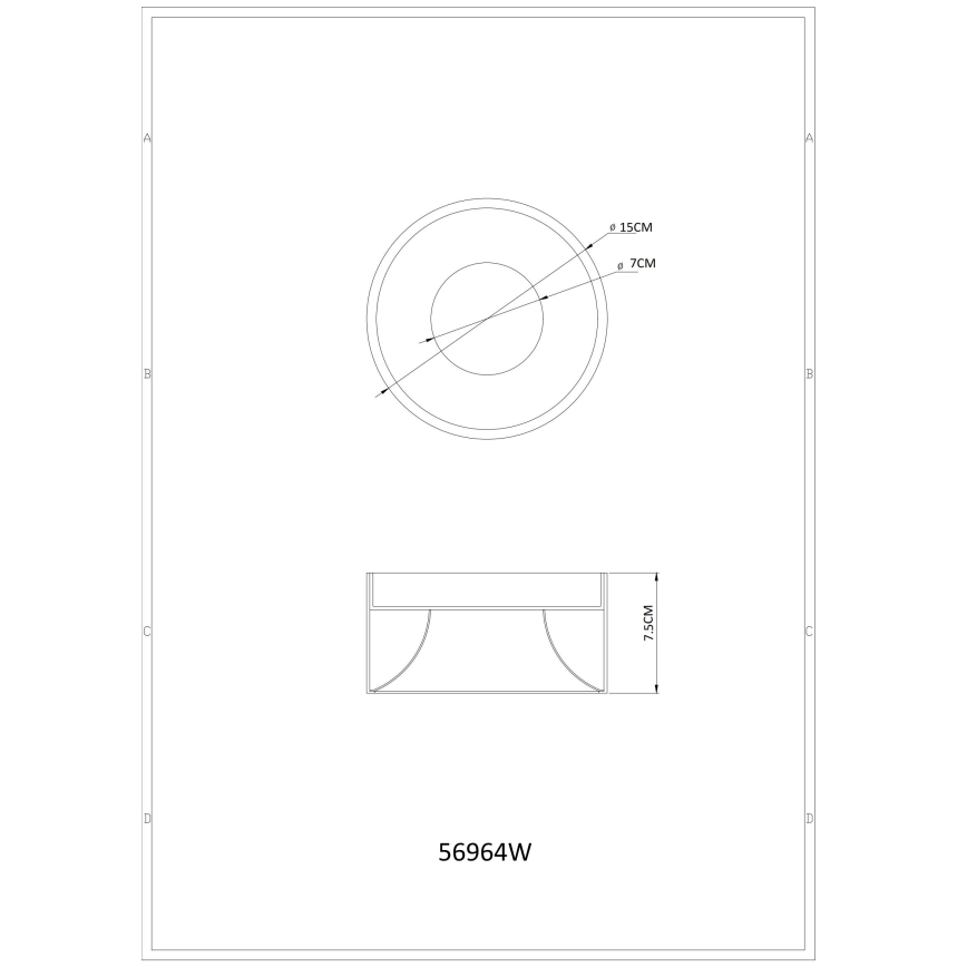 Globo - Plafón LED 12W 230V 3000K, Ø 15 cm, blanco