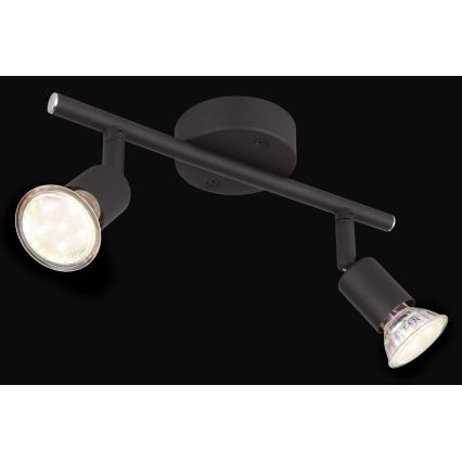Globo - Foco LED 2xGU10/3W/230V negro
