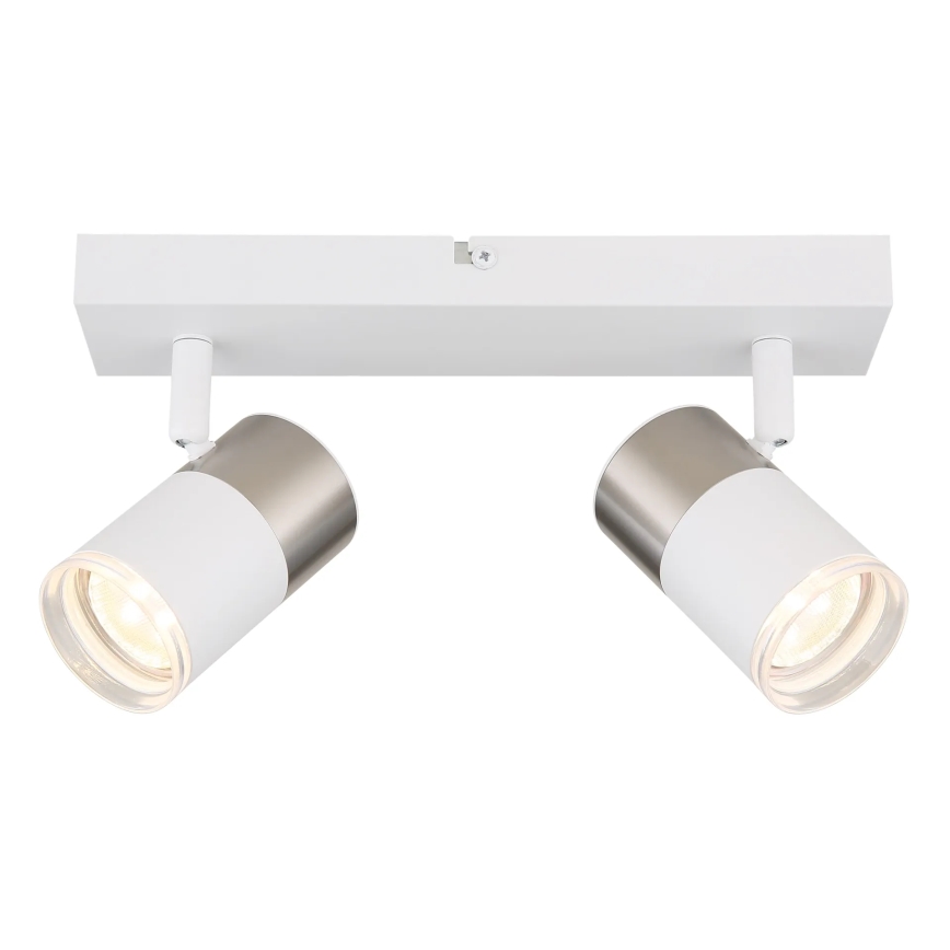 Globo - Foco 2xGU10/25W/230V blanco/cromo mate