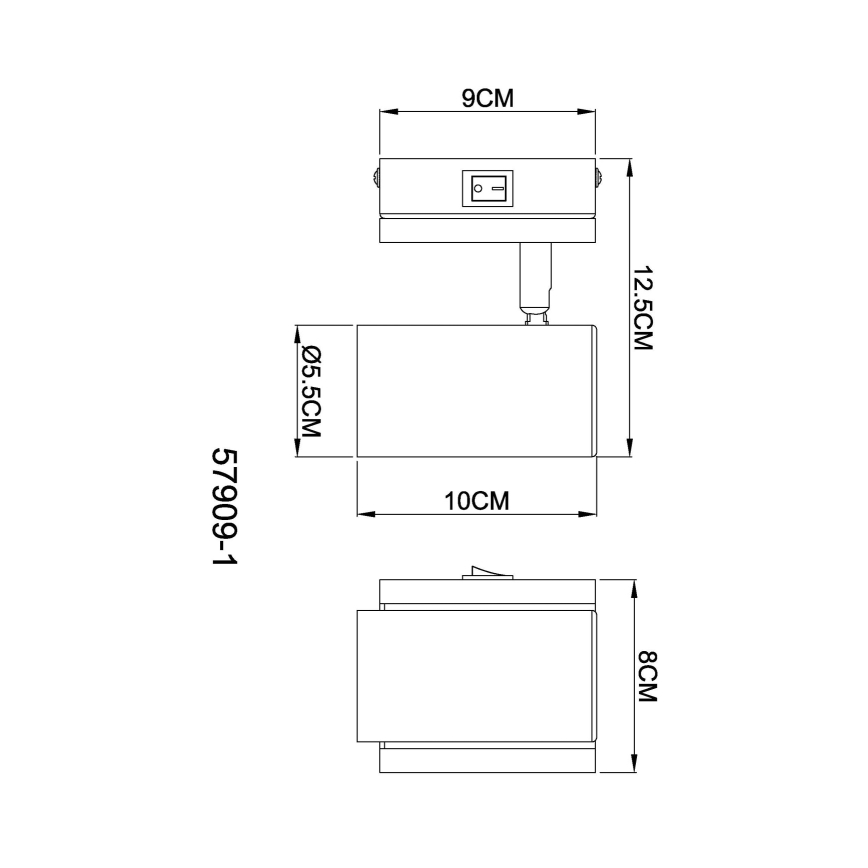 Globo - Foco de pared 1xGU10/25W/230V negro