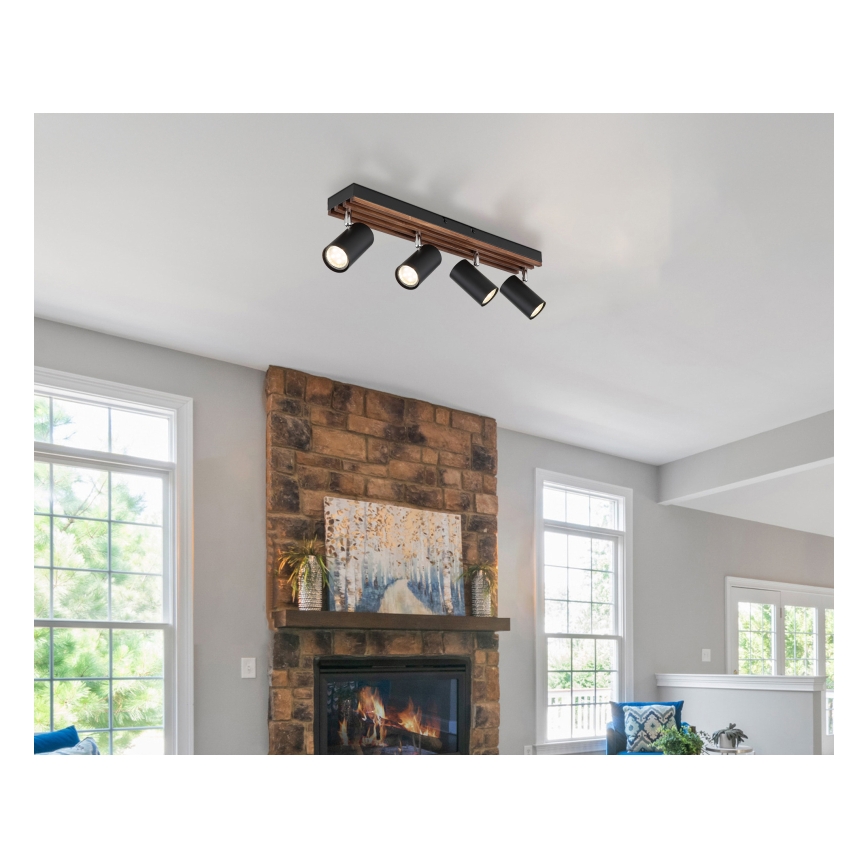 Globo - Foco 4xGU10/25W/230V negro
